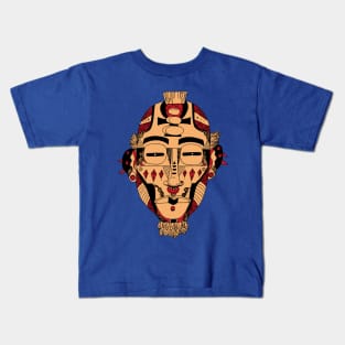 Red and Cream African Mask 5 Kids T-Shirt